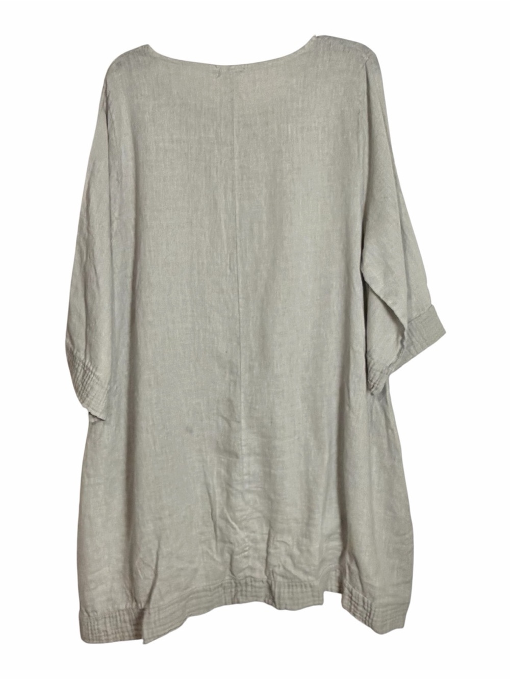 Lungo L’Arno Tunic Size 2X Made In Italy 100% Linen Gray Pockets Lagenlook - Picture 2 of 11